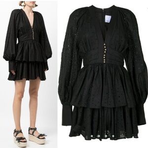 ACLER “Amelia” eyelet linen blend mini dress